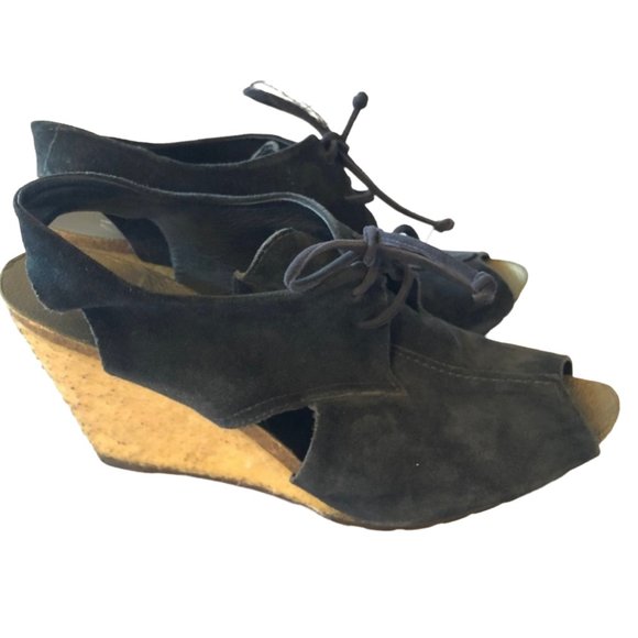 🌴 Clarks Navy Suede Wedges - Size 7 - Picture 7 of 10